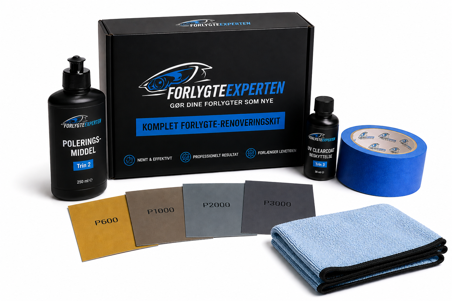 Pro Kit — DIY polering af forlygter til 5 biler / side-hustle